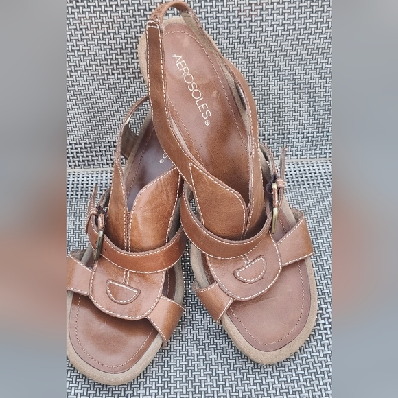 AEROSOLES Shoes - AEROSOLES Women's Brown Leather Sandals